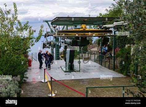 The chairlift to Monte Solero on Anacapri Island Italy Stock Photo - Alamy