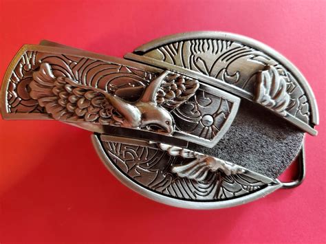 Unusual Knife Belt Buckle Western EAGLE Cowboy Rodeo | Etsy