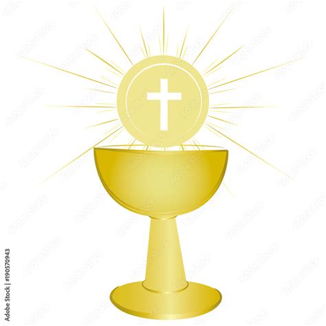 Gold chalice - holy communion symbol. Stock Vector | Adobe Stock