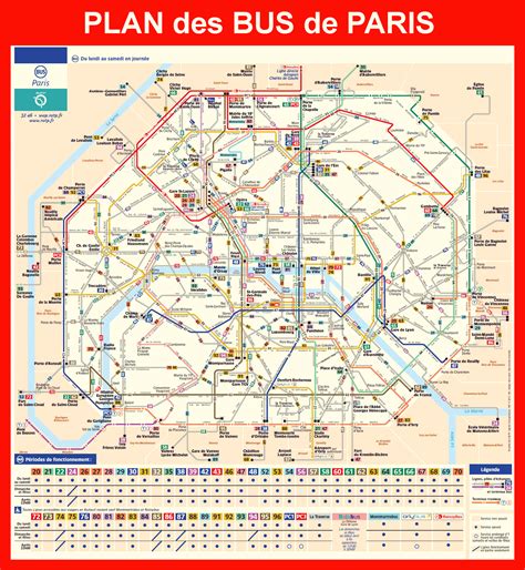 Plan des bus Paris - Carte bus Paris - Réseau bus Paris