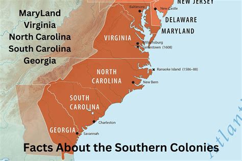 Map Of The Southern Colonies - Vinny Jessalyn