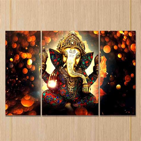 Lord Ganesha Art Print Design Wall Painting Home Decor - Prabhubhakti