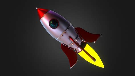 Rocket liftoff 3D model low-poly | CGTrader