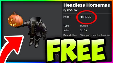 How to get HEADLESS HORSEMAN for FREE! (Roblox Headless Head) - YouTube