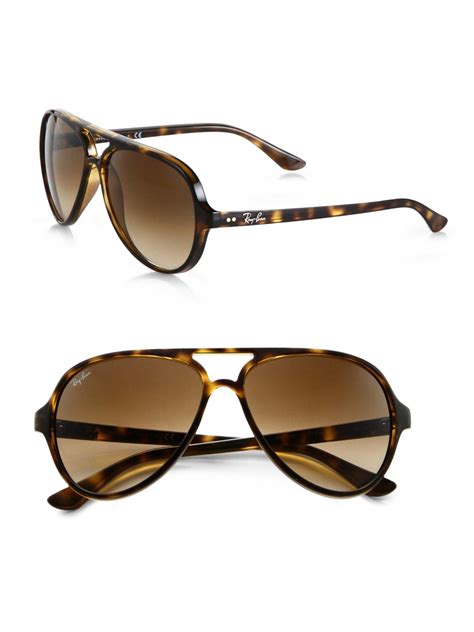 Ray-ban Iconic Cats 5000 Aviator Sunglasses in Brown | Lyst