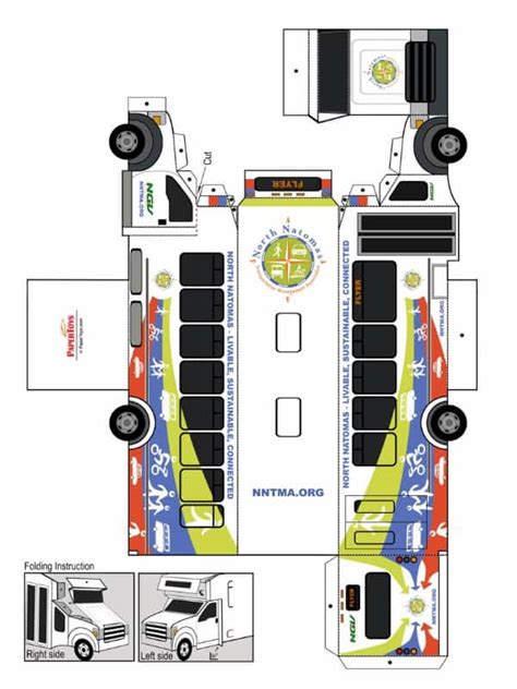 NNTMA Shuttle Bus Cut Out - Free Printable 3D Paper Model Template