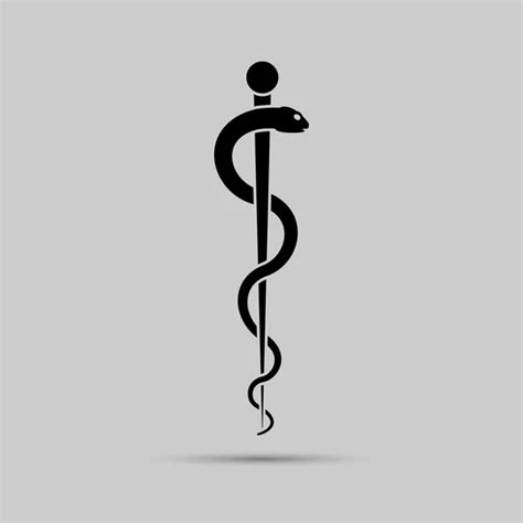 Aesculapius medical symbol or symbol featuring a snake around a rod.