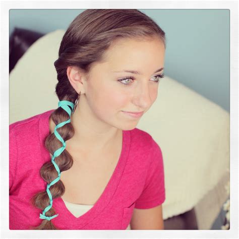 Ribbon-Accented Loony Braid | Hairstyle Ideas - Cute Girls Hairstyles