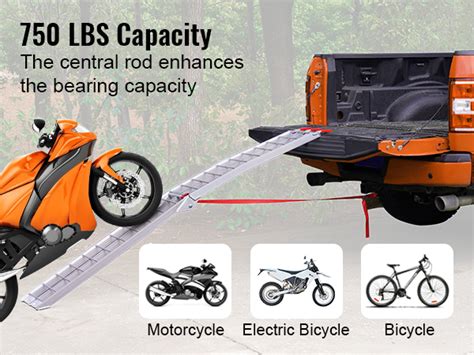 VEVOR Motorcycle Ramps, 750lbs Folding Loading Ramps for Pickup Trucks ...