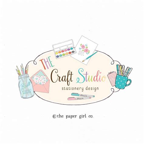 craft shop logo paper shop logo art teacher logo planner shop logo ...