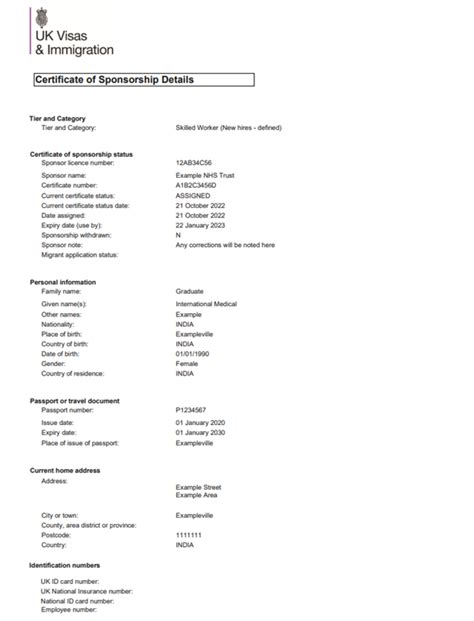 Health and Care Visa: Certificate of Sponsorship (CoS) (2023)