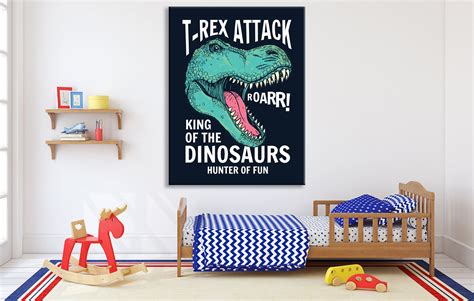 Dinosaur Print T-Rex Dinosaur Poster Dino Canvas Print | Etsy