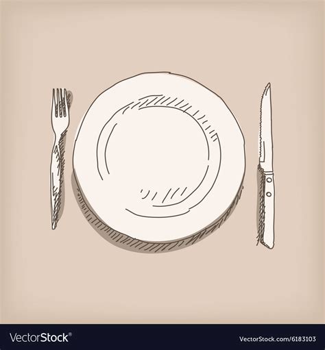 Sketch of plate Royalty Free Vector Image - VectorStock