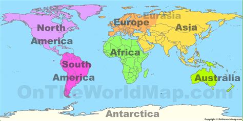 World Map 2022 Continents