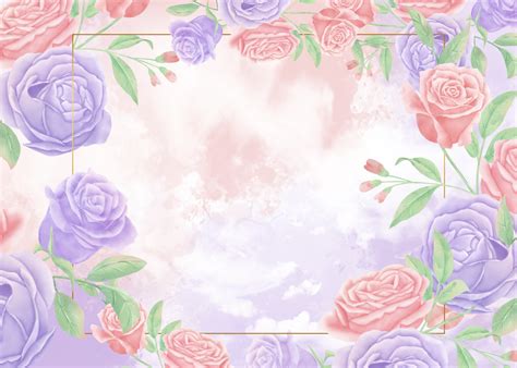 Watercolor Floral Background Purple Colorful Flowers, Watercolor ...