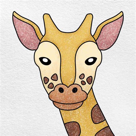 How to Draw a Giraffe Head - HelloArtsy