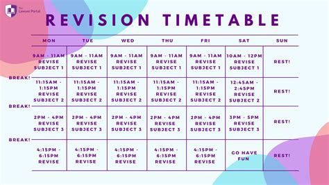 The Ultimate Revision Timetable | The Lawyer Portal