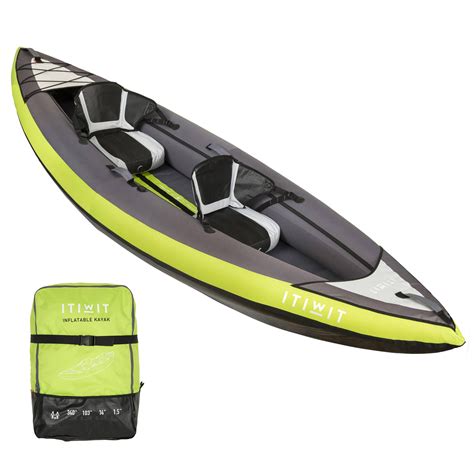 2-Seat Inflatable Kayak - KTI 100 Green - Itiwit - Decathlon