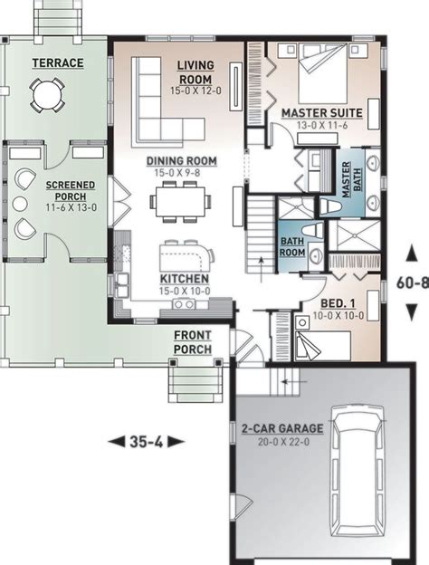 Small One Story 2 Bedroom Retirement House Plans Houseplans Blog ...