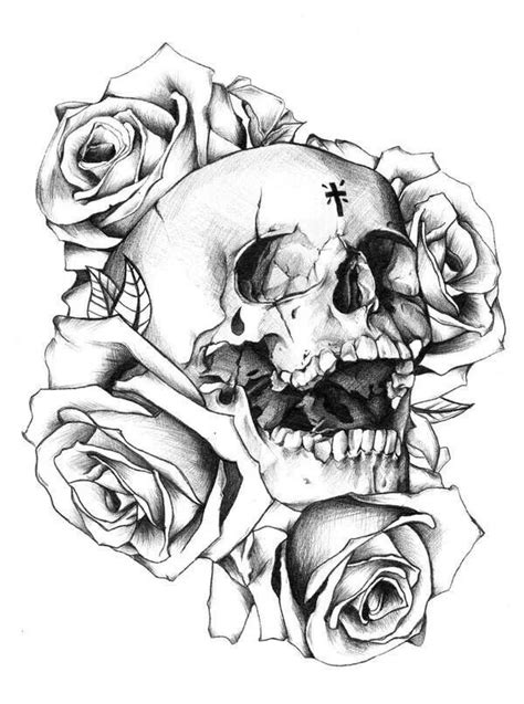 Skull Roses Drawing at GetDrawings | Free download