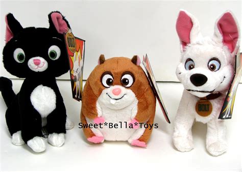 Disney 3 Movie Bolt Mini Plush Figures Toy Rhino Hamster Mittens Bolt ...