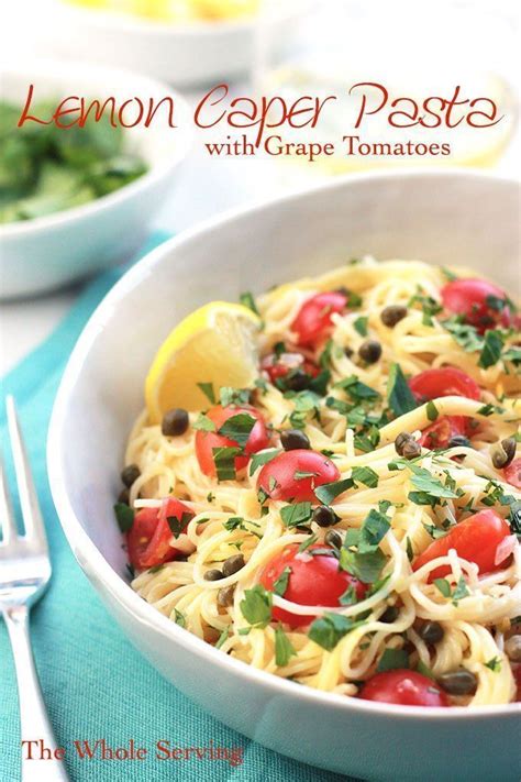 Lemon Caper Pasta with Grape Tomatoes | Recipe | Pasta with grape ...