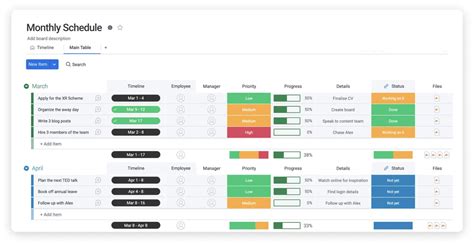 Monthly Schedule Template For Excel - Download Now For Free