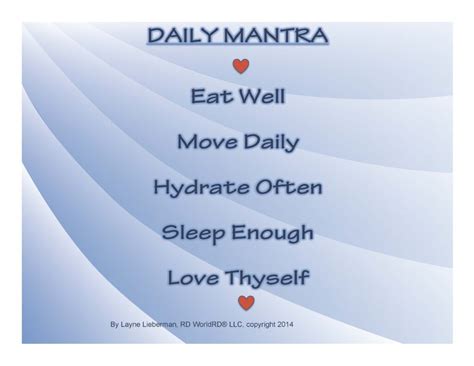 Good Health Mantra - WorldRD® by Layne Lieberman, RD