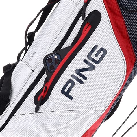 Ping Hoofer Craz E-Lite 2021 Stand Golf Bag White Navy Red Stand at ...