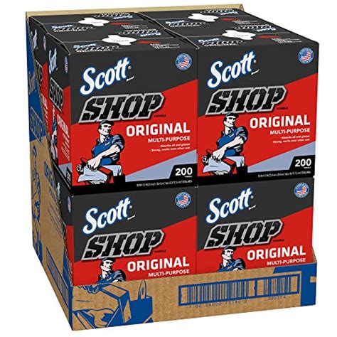 Scott Shop Towels Original (75190), Blue, Pop-Up Dispenser Box, 200 ...