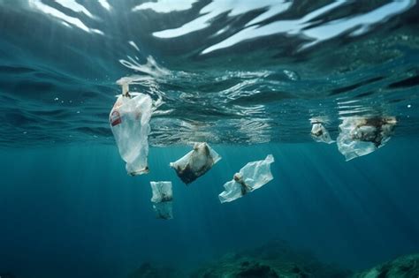 Premium AI Image | Ocean Litter Plastic Debris in the Sea Generative AI