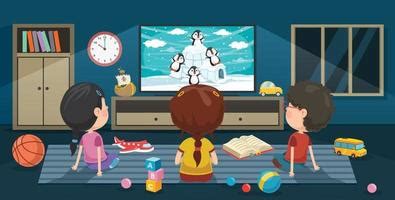 Children Watching Television Clipart