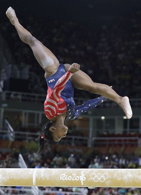 United States' Simone Biles performs on the balance beam during the ...