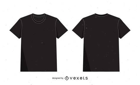 T Shirt Vector In Black Over White - Vector Download