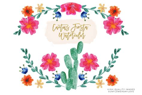 Wedding Mexican Fiesta Clipart Printable Sticker cactus clip | Etsy