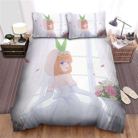 The Quintessential Quintuplets Yotsuba Nakano In Wedding Dress Bedding ...