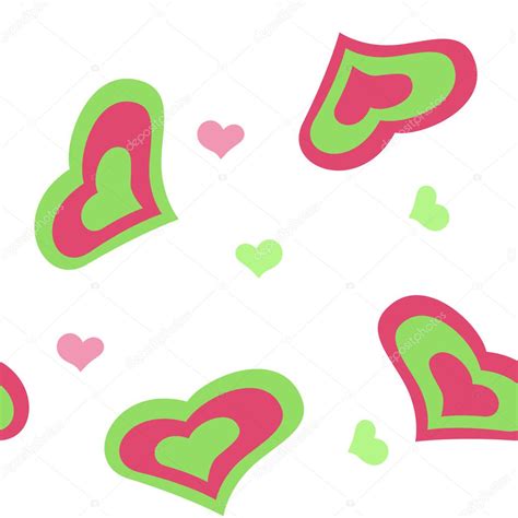 Pink and green hearts — Stock Vector © paketik #5268918