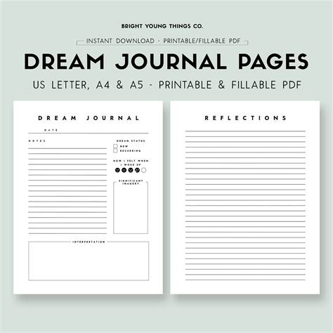 Dream Journal Digital Download Dream Journal Printable Pages - Etsy UK