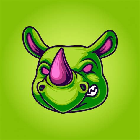 Premium Vector | Rhino mascot logo illustration