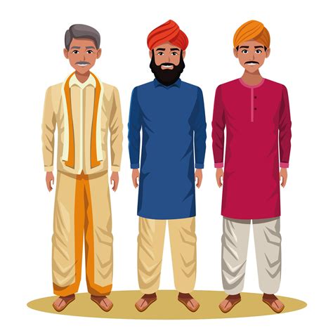 Indian men cartoon characters 1522074 Vector Art at Vecteezy