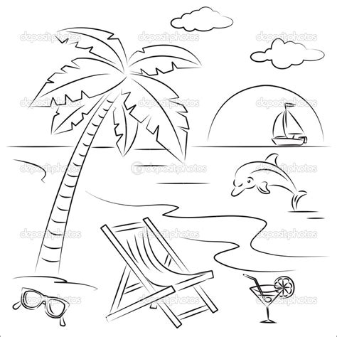 Beach clipart outline, Beach outline Transparent FREE for download on ...