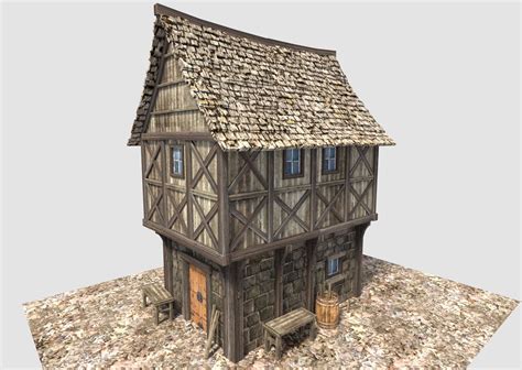 medieval village house 3D Model .obj .3ds .fbx .blend .dae - CGTrader.com