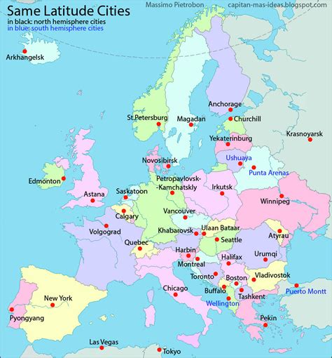 European capitals as cities with the same... - Maps on the Web