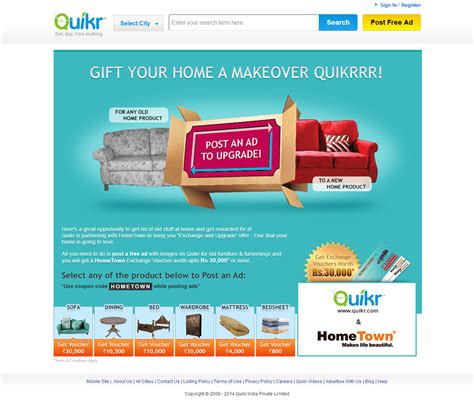 The Exchange And Upgrade Offer by Quikr & HomeTown - Quikr Blog