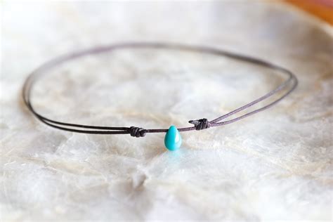 Boho Hippie Choker Necklace Turquoise Teardrop Choker - Etsy