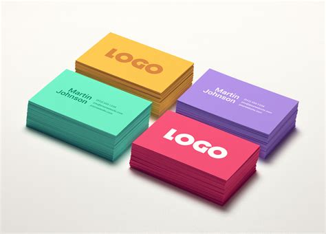 Colorful Business Card MockUp | GraphicBurger