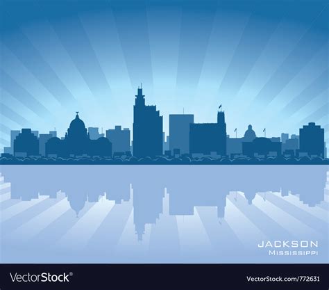 Jackson mississippi skyline Royalty Free Vector Image