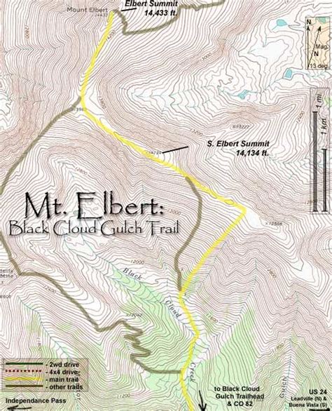 Mount Elbert Trail Map | Mount elbert, Trail maps, Twin lakes