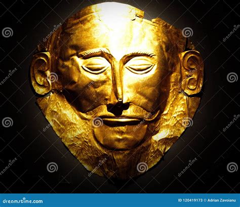 The Golden Mask of Agamemnon Editorial Stock Photo - Image of ...