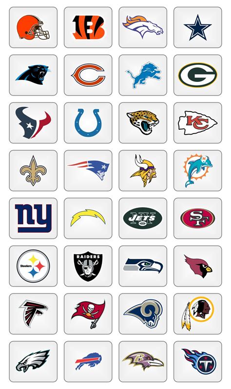 NFL Football Logos - 10 Free PDF Printables | Printablee